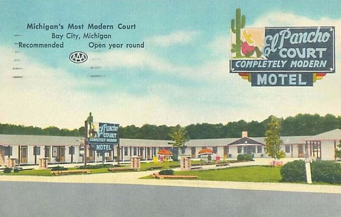 El Pancho Motel (Travel Inn) - Vintage Postcard (newer photo)